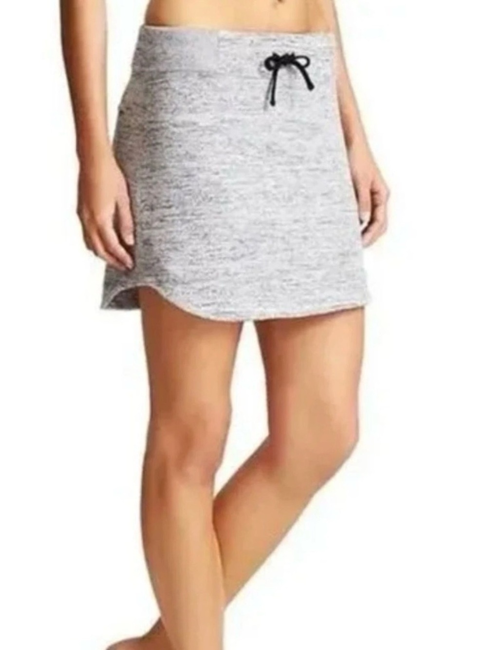 Athleta Heather Navy Drawstring Active Mini Skirt Skort Size Small GUC